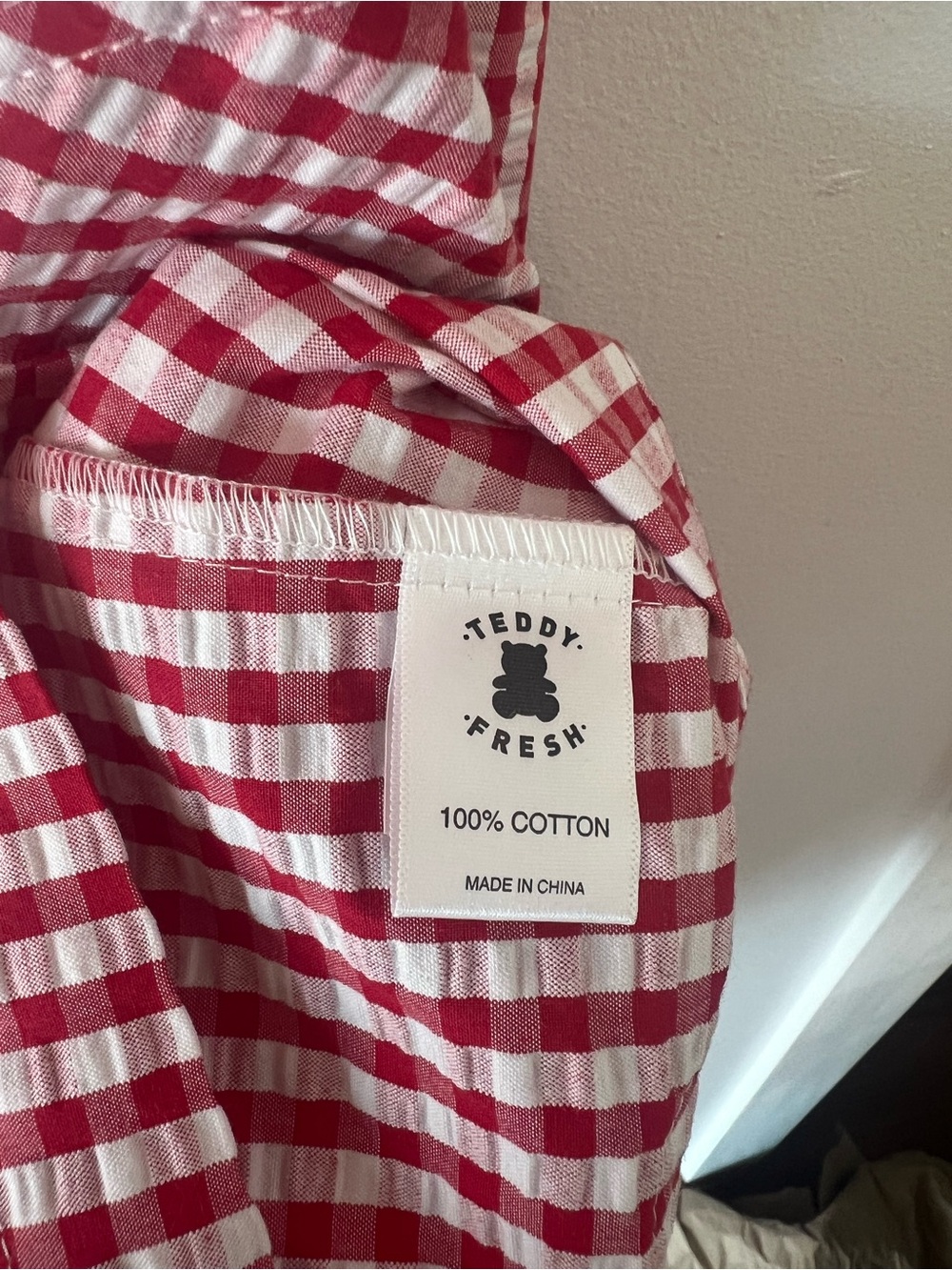 Teddy Fresh Red Little Miss Gingham Overalls Dress Plaid Women’s Small S - Picture 7 of 10